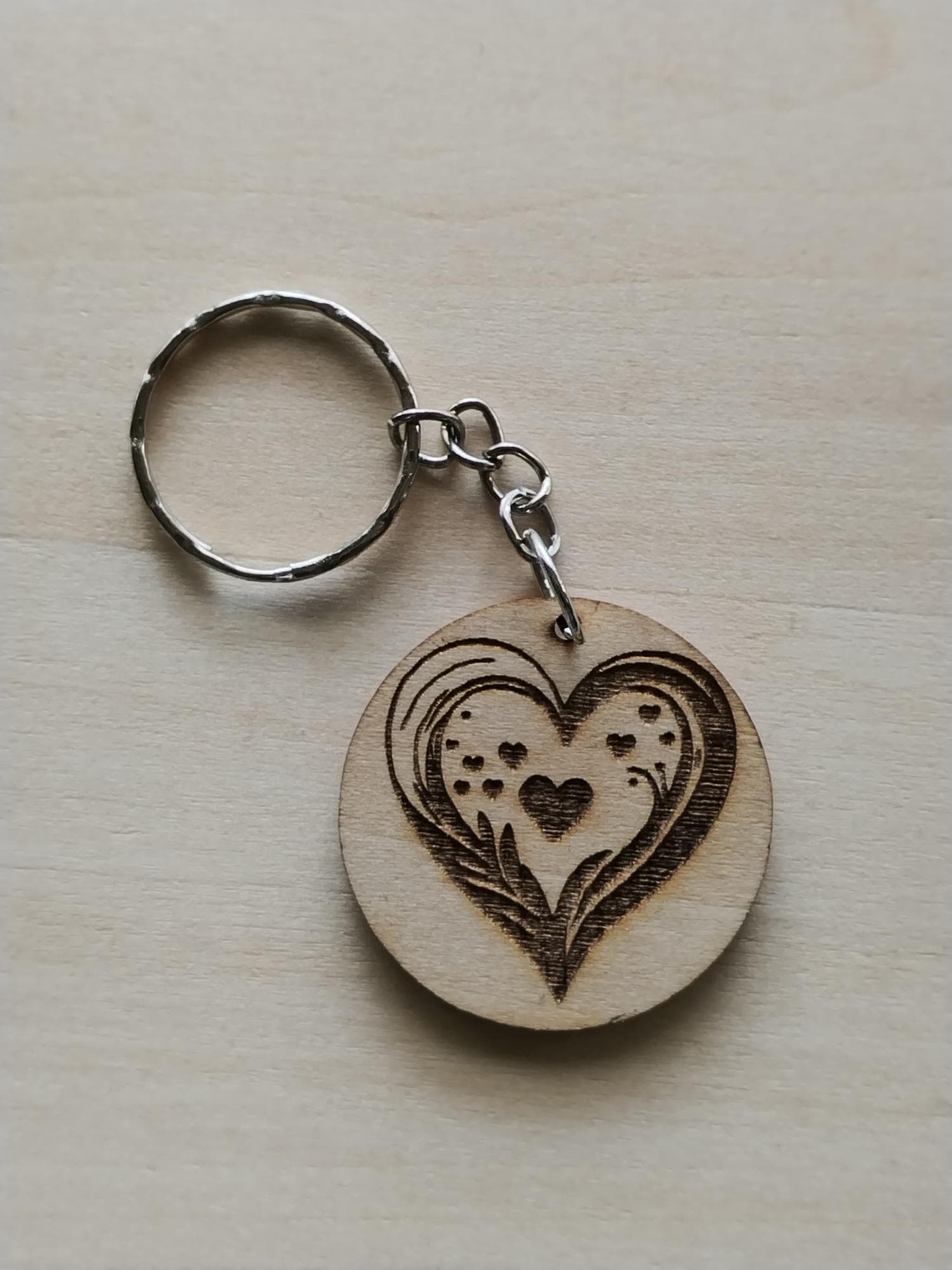 Porte-clés rond Cœur heureux